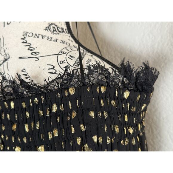 THE KOOPLES Moonlight Black Sheer Golden Metallic Dots Off Shoulder Glam SZ 1(S) - Picture 7 of 10